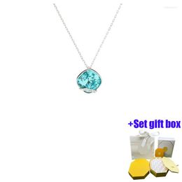 Chains Fashionable And Charming Ocean Heart Blue Collar Chain Jewelry Necklace Suitable For Beautiful Women To Wear