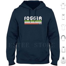 Men's Hoodies Foggia Italia-Retro Italy Design Long Sleeve Italia Italian Retro Vintage Red Green White