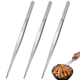 Cooking Utensils 3Pcs 12Inch Kitchen Tongs Stainless Steel Tweezers for Beauty Repairing Pet Feeding BBQ Food Styling 230714