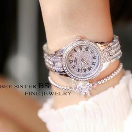 Fashion waterproof high-grade bracelet quartz watch full diamond Roman numerals Korean student watches2780