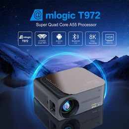 Other Electronics Salange 1080P Projector 4K 8K Video Decoding 400ANSI 5G WiFi Android 90 Bluetooth 50 HDR10 for Home Theatre Outdoor M8 Beamer 230715