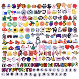 Shoe Parts Accessories 200 wholesale mixed animal shoes Talisman skull car letter icon accessories children gift cartoon PVC buckle 230714