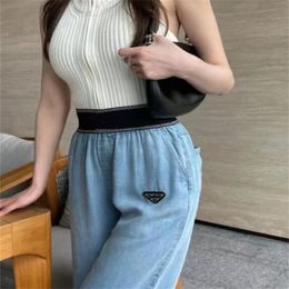 New Style Women Jeans Pants Designer Letter Patches High Waist Wide Leg Trousers Fashion Hip hop Denim Pant