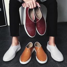 Dress Shoes Men All match Fashion Second Cowhide Casual Shoe Male Breathable Comfy Soft Loafer Board Concise Style Leisure Driving 230714