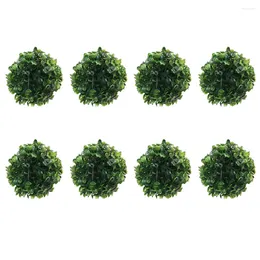 Decorative Flowers 8 Pcs Green Ball Artificial Plants Outdoor Hanging Adornment Mall Layout Pendent Pendant Fake Grass Plastic Simulation