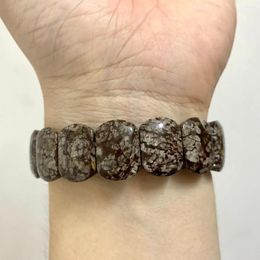 Strand Red Snowflake Obsidian Stone Beads Bracelet Natural Gemstone Jewellery Bangle For Women Men Gift Wholesale