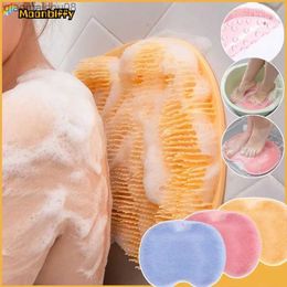 Silicone Exfoliating Shower Massage Scraper Non-Slip Bath Scrub Pad Foot Wash Brush Bathroom Tool Mat Rub Back Sucker Brushes L230704