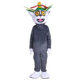 Halloween Madagascar King Mascot Costume High Quality Cartoon Julian Lemur Lemuroid Anime theme character Christmas Carnival Fancy317w