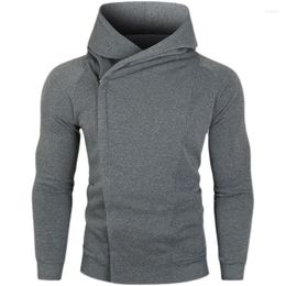 Men's Hoodies Men's Spring And Autumn Sweatshirt In Outerwears Jackets Streetwear Tracksuits Solid Side Zippered Top