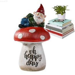 Garden Decorations Garden Gnome Statue Outdoor Decor Garden Gnomes Sitting On Mushroom Garden Decoeration Perfect Gift Add Pleasure Cute Appearance L230715