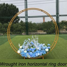 Party Decoration Wedding Props Wrought Iron Circle Background Flower Stand Ring Double Rod197D