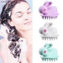 Cute Rabbit Shampoo Brush Cartoon Head Massage Scalp Soft Children Washing Hair Comb Handheld Back Scrubber Shower Beauty Tools L230704