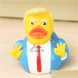 Novelty Items 9.3Cm Baby Shower Swim Duck Toy Trump Usa President Shaped Water Floating Toys Pvc Cjlidren Party Favor 8 8Yn E1 Drop Dhuq9