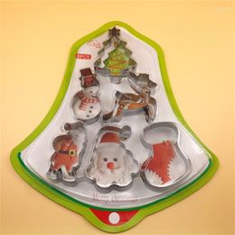 Baking Moulds 6Pcs/set Christmas Biscuit Mould Cookie Cutter Set Dessert Stamp Mold DIY Navidad Gift Kitchen Gadgets Wholesale