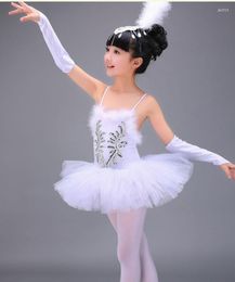 Stage Wear White Girl Ballet Swan Dress Girls Ballroom For Dancing Costume Performance Dance