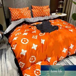 Light Luxury Thickened Sanded Fabric Three-Piece Full Washed Cotton Bedding Solid Color Quilt Cover Quality