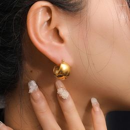 Hoop Earrings Ball Sphere Stainless Steel For Women Minimalist Simple Jewellery Non Tarnish Waterproof 2023