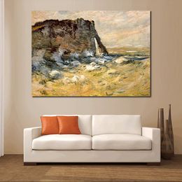 Canvas Art Hand Painted Oil Paintings of Claude Monet Port D Aval Garden Landscape Artwork for Restaurant Decor