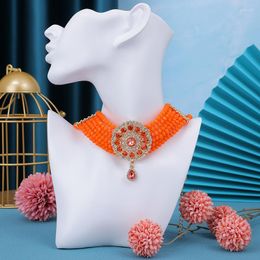 Pendant Necklaces Moroccan Style Women's Wedding Chic Jewelry Colorful Multi-Layer Handmade Horn Bead Necklace Neck Chain Headband