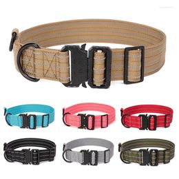 Dog Collars Adjustable Nylon Collar With Zinc Alloy Buckle And Reflective Strip