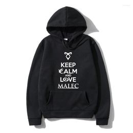 Men's Hoodies Quality Fashion Warm Men SweatSweatshir Shadowhunters The Mortal Instruments Keep Calm And Love Malec Magnus Bane Idea