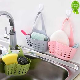 New Sink Shelf Soap Sponge Holder Kitchen Accessories Utensils Organiser Bag Adjustable Snap Storage Shelf Bathroom Drain Basket