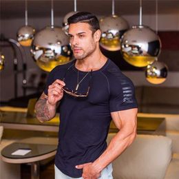 Men's T-Shirts New arrival Bodybuilding and Fitness Shirts Mens Short Sleeve T-shirt GymS Shirt Men Muscle Tights Gasp Fitness T Shirt tops L230715