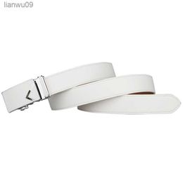 Luxus-Designer-Ledergürtel für Herren, Top-Qualität, Ratschengurt, automatischer weißer Gürtel, Rindsleder, 130 cm, große Größe für Herren, Golfgürtel L230704