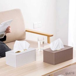 Tissue Boxes Napkins Creative Tissue Box Cover Removable Paper Towel Tissue Plastic Box Weaving Napkin Container Holder for Home Storage R230715