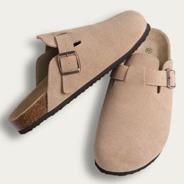 Sandals Comwarm Fashion Boston Clogs Women's Suede Mules Slippers Cork Insole Sandals With Arch Support Outdoor Lovers Beach Sandals 230714