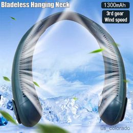 Electric Fans Rechargeable Wearable Head Fan Hands USB Mini Fan Outdoor Sports Fans Portable Lazy Bladeless Hanging Neck Fan Cooler R230715