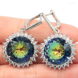 Dangle Earrings 925 SOLID STERLING SILVER 20g Charming Tsavorite Garnet Violet Topaz Golden Citrine Tanzanite White CZ Daily Wear