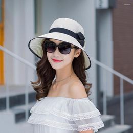 Wide Brim Hats Head Decoration Chic Straw Hat Women Fisherman Flat Top Lady Sunhat Breathable For Adult