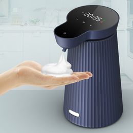 Liquid Soap Dispenser 500ML Automatic Foam Soap Dispenser Rechargeable Large Screen Time Display Smart Sensor Soap Dispenser Pump Hand Sanitizer 230714