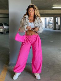 Suits Fqlwl Y2k High Waist Sexy Bodycon Women Cargo Pants Korean Streetwear Fashion Pants Women Summer Pink Baggy Pants Female 2023