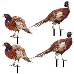 Garden Decorations 2 Sets Accessories Garden Stakes Pheasant Lawn Chicken Outdoor Decoration Yard Ornament Decorations Decorative Yards Sign L230715