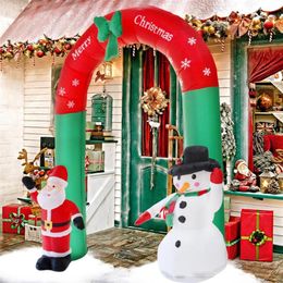 Christmas Props 180cm 240cm Giant Inflatable Arch Santa Claus Snowman Christmas Decoration for Home New Year Party Props2792