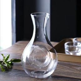 Creative Japanese Glass Bottle Thumb Hole Sake Glass Curling Hamster Nest Cooling Room Wine Pourers Decanter Set2682