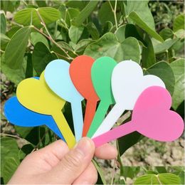 Other Garden Supplies Botany Plastic Plant Heart Tags Marker Anti Ageing Many Colours Pure Colour 5X8.3 Cm Not Easy To Fade Labels 0 05 Dhmrb