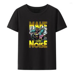 Men's T Shirts Make Some Noise DJ Cotton T-shirt Men Clothing Short-sleev Y2k Streetwear Mens Creative Koszulki Summer Street Fashion