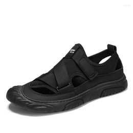 Sandals Summer Men's Comfortable Baotou Non-slip Buckle Breathable Fashion Soft Wear-resistant Casual Flat Beach Shoes