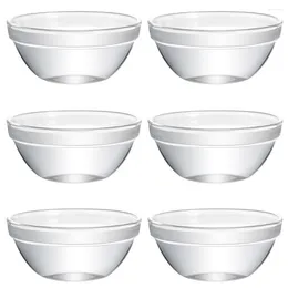 Dinnerware Sets 6pcs Bacon Press Glass Prep Dessert Bowls Ramekins Dip Clear Sauce Cup Candy Dishes For Ketchup Butter