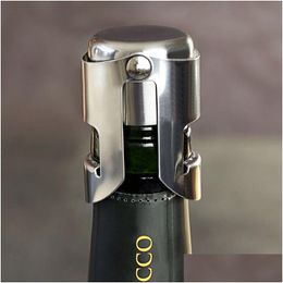 Other Bar Products Stainless Steel Beer Bottle Stopper Vacuum Sealed Sparkling Champagne Wine Saver Stoppers Cap Bottles Opener For Dhy3P