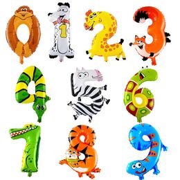 Animal shape digital Aluminium balloon party decoration children toy decorate birthday gift balloons327T