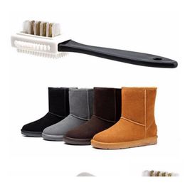 Cleaning Brushes Black 3 Side Brush For Suede Nubuck Boot Shoes S Shape Shoe Cleaner Renovation Care 249 V2 Drop Delivery Home Garde Dhtcl