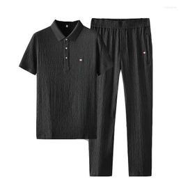 Men's Tracksuits Clothes For Men Summer Lapel Embroidered POLO Shirt Two-piece Handsome Short Sleeve Casual Sports Suit
