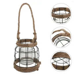 Candle Holders Candlestick Rattan Holder Wedding Decorations Lantern Unique Rope Decorative Container Garden Ornament Wind