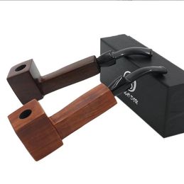 Latest Ebony Red Wood Smoking Pipe Square Bowl Tobacco Cigarette Herbal Philtre Hand Tips Pipes Tool Accessories