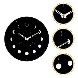 Wall Clocks Phase The Moon Simple Style Witch Decor Mute Decorative Living Room Decors Hallway