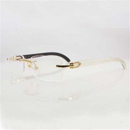 Sunglasses 2023 Trend designer Clear Glass Frames For Men Women Random Natural Buffalo Horn Carter Transparent Glasses FrameKajia New